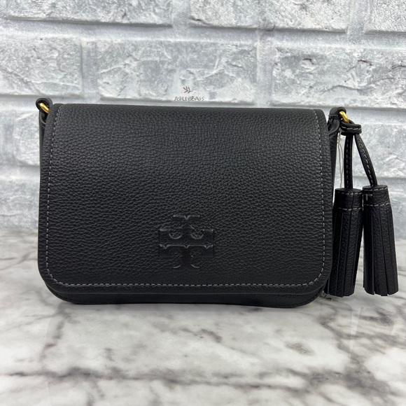 Tory Burch Thea Flap Crossbody In Black - Picture 2 of 11
